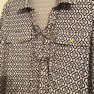 Patterned Black and White Women's Blouse